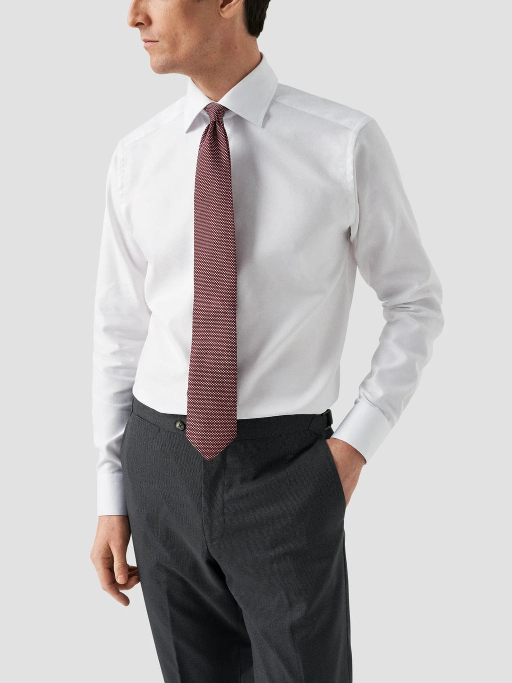 SLIM FIT TEXTURED TWILL SKJORTE