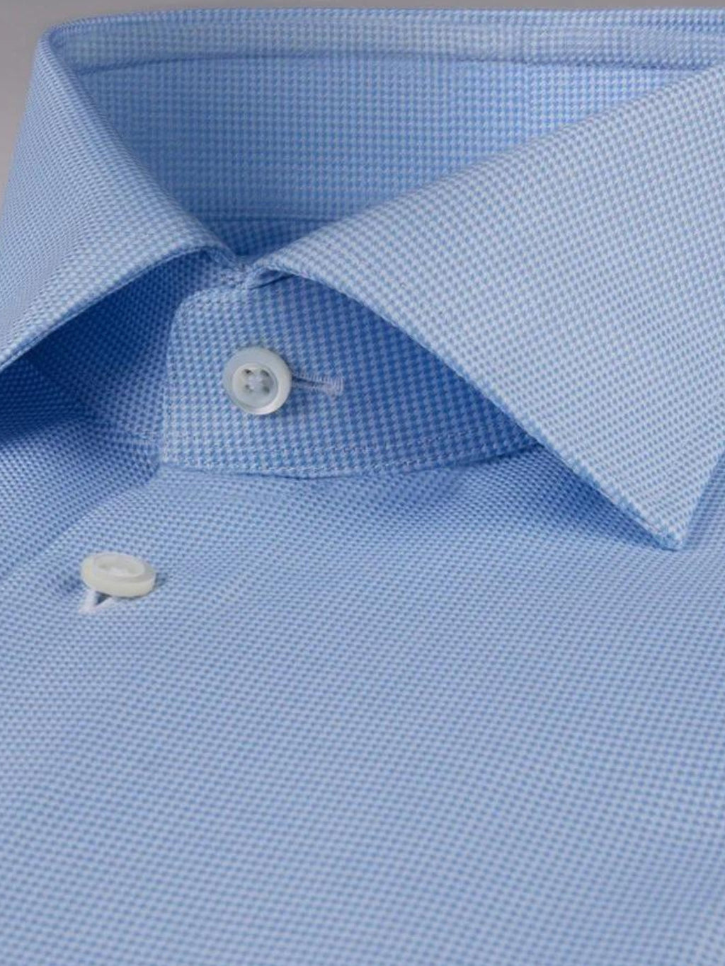 SLIMLINE BLUE HOUNDSTOOTH SKJORTE