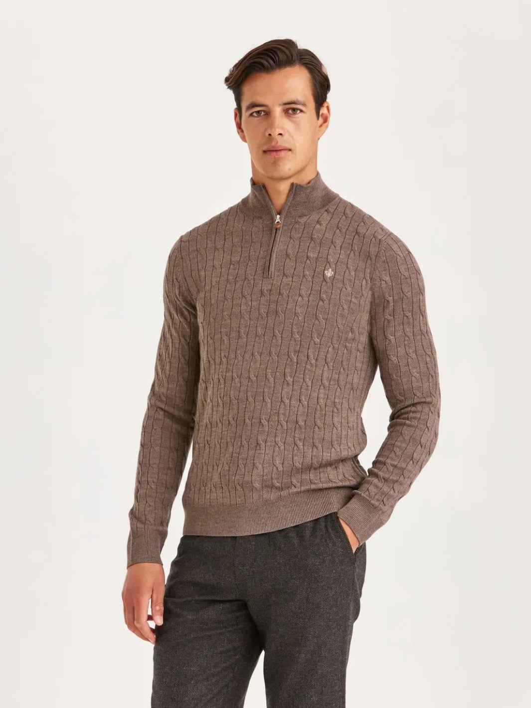 MERINO CABLE JOHN ZIP