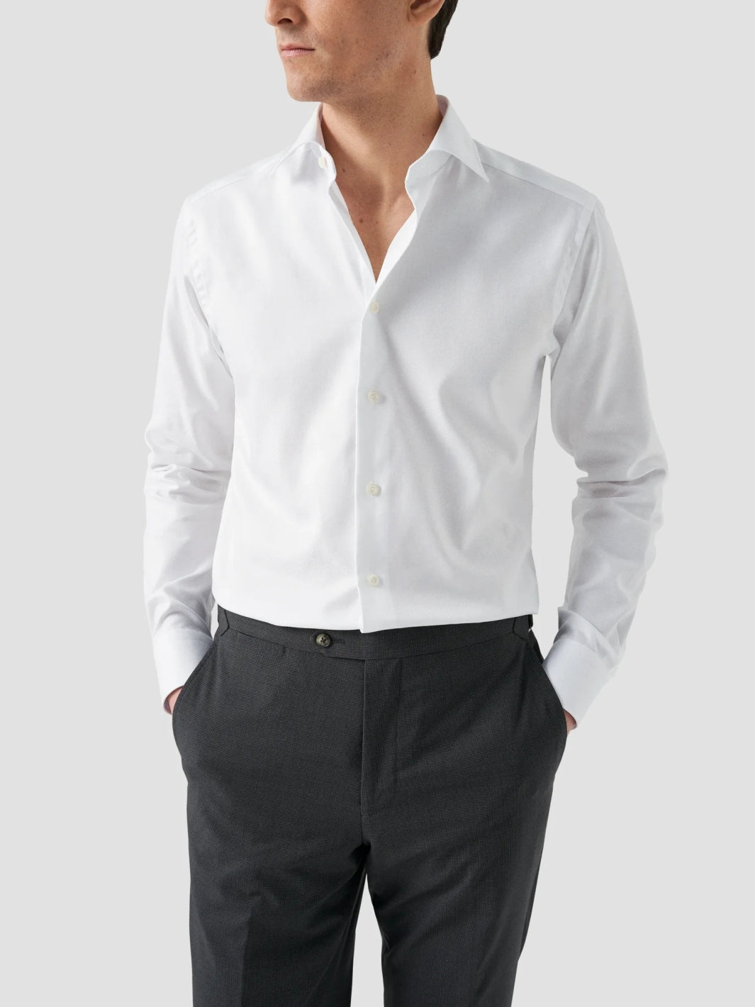 SLIM FIT TEXTURED TWILL SKJORTE