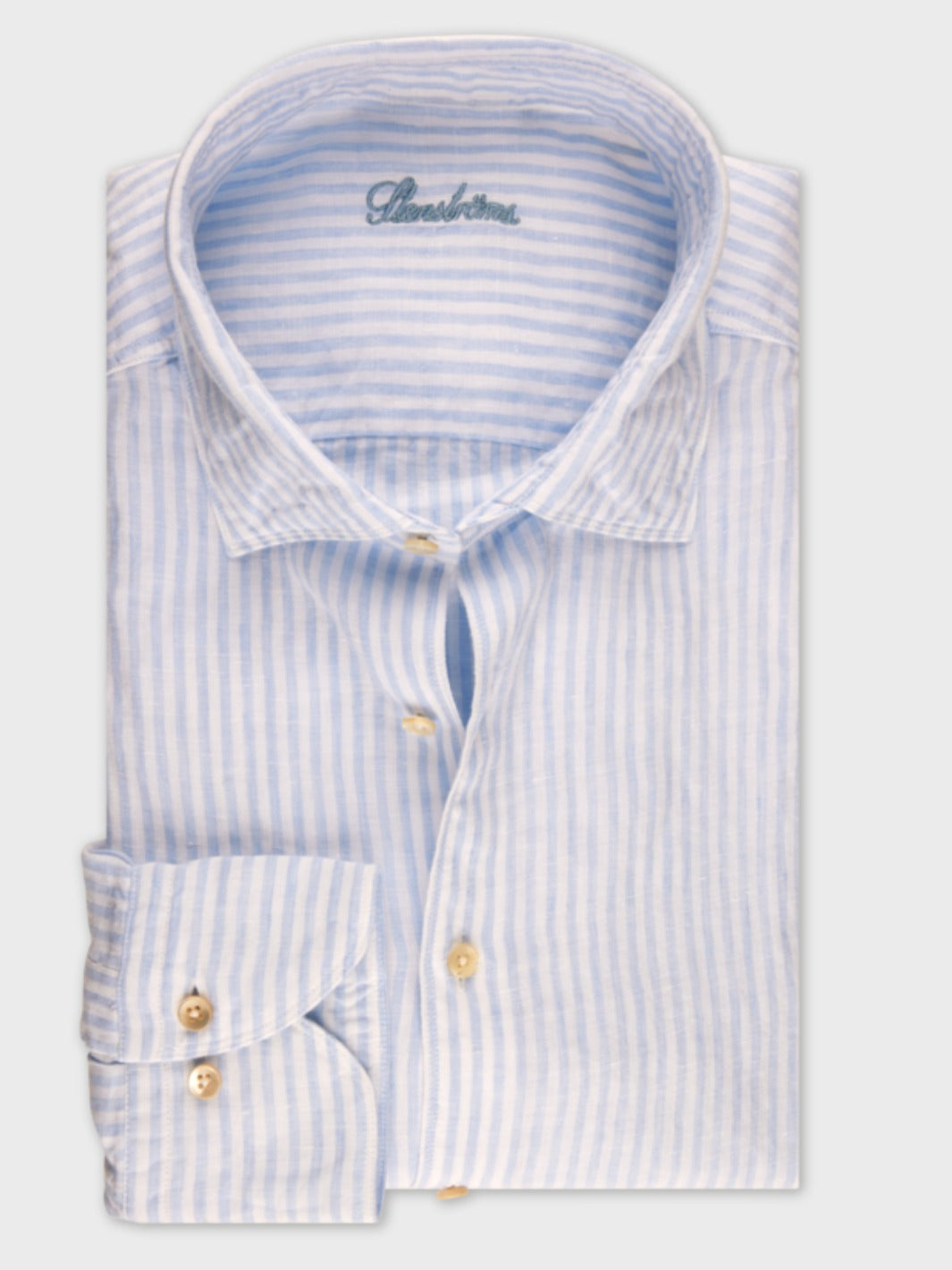 FITTED STRIPED LINEN SHIRT