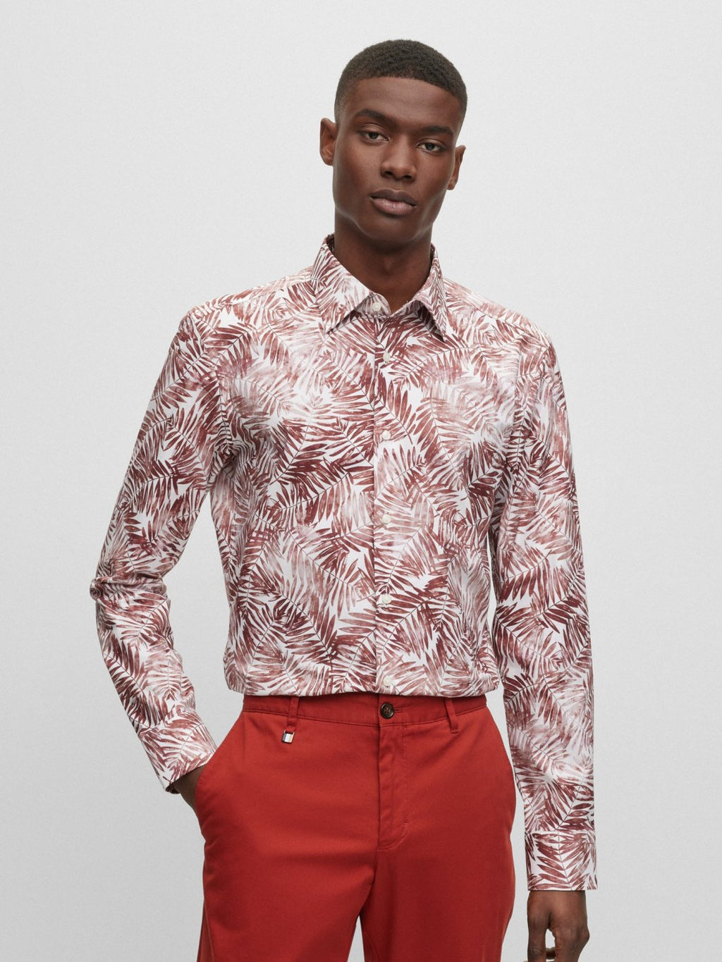 HANK-KENT SLIM FIT BATIK-PRINT SKJORTE