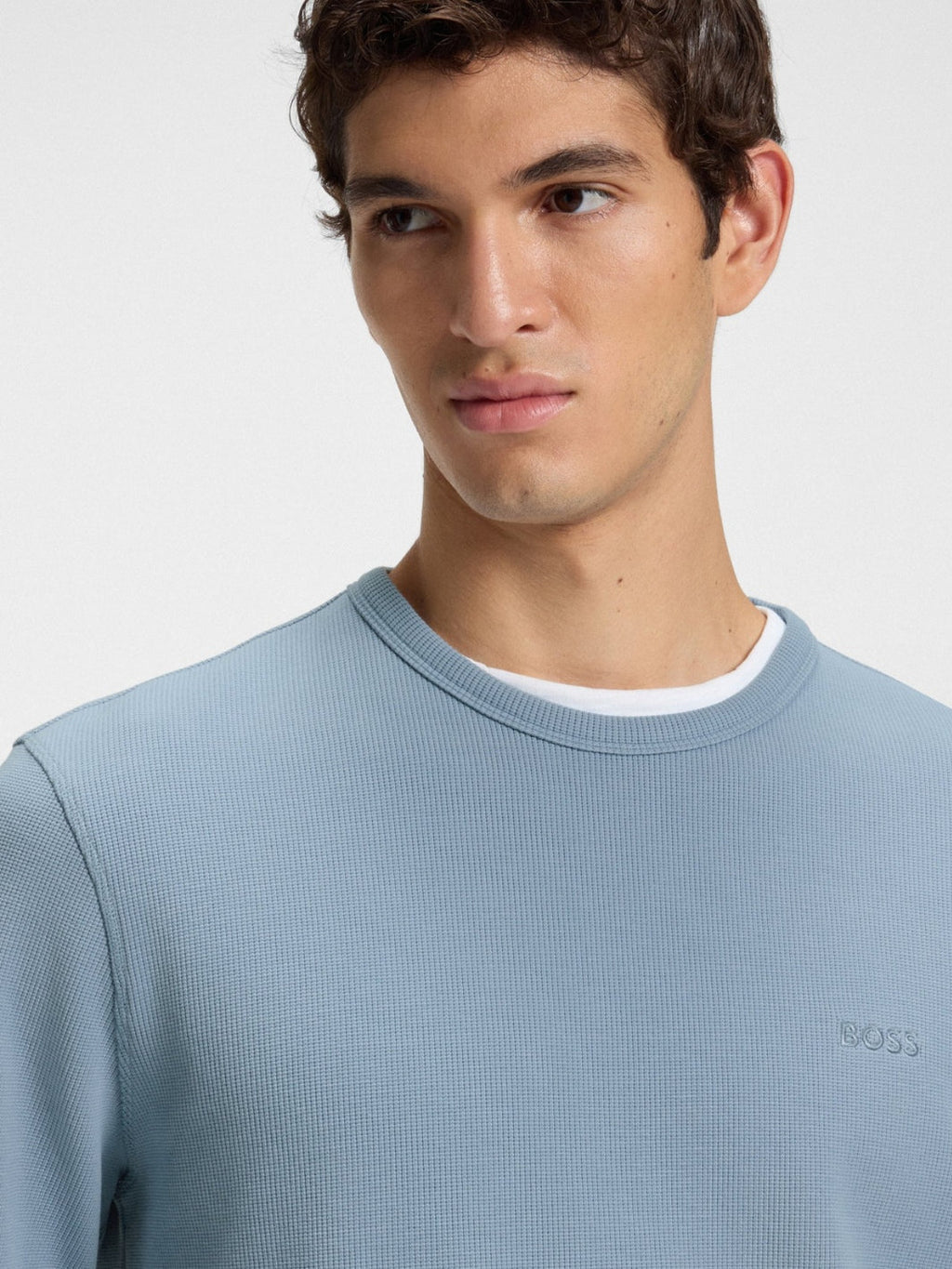 COTTON WAFFLE SWEATER