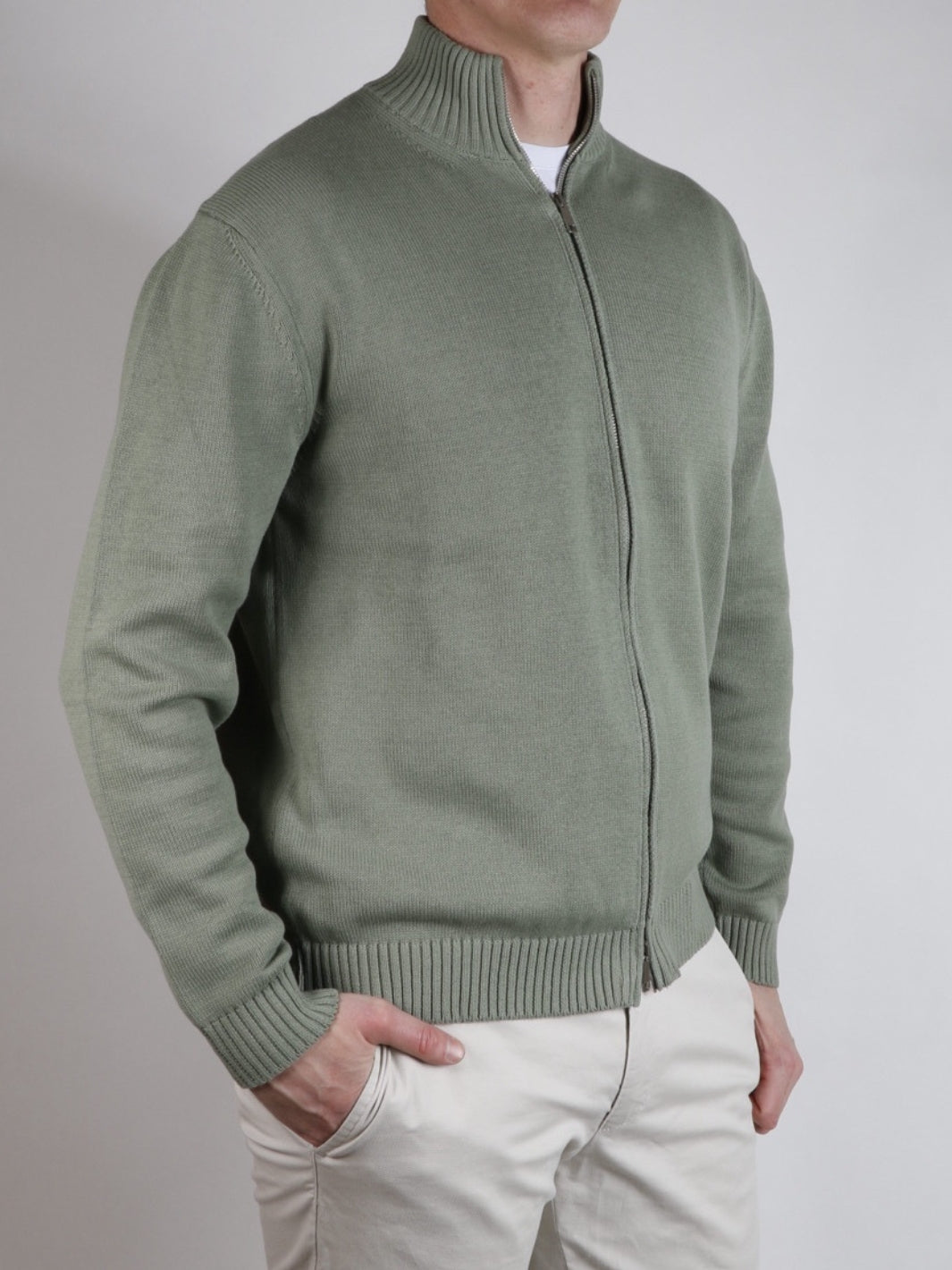 COTTON ZIP CARDIGAN