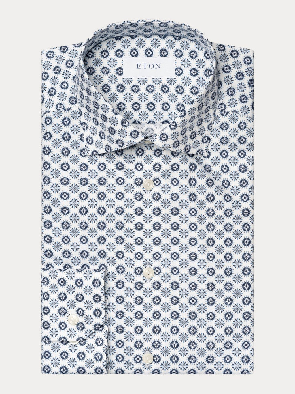 SLIM FIT GEOMETRIC SIGNATURE TWILL SHIRT