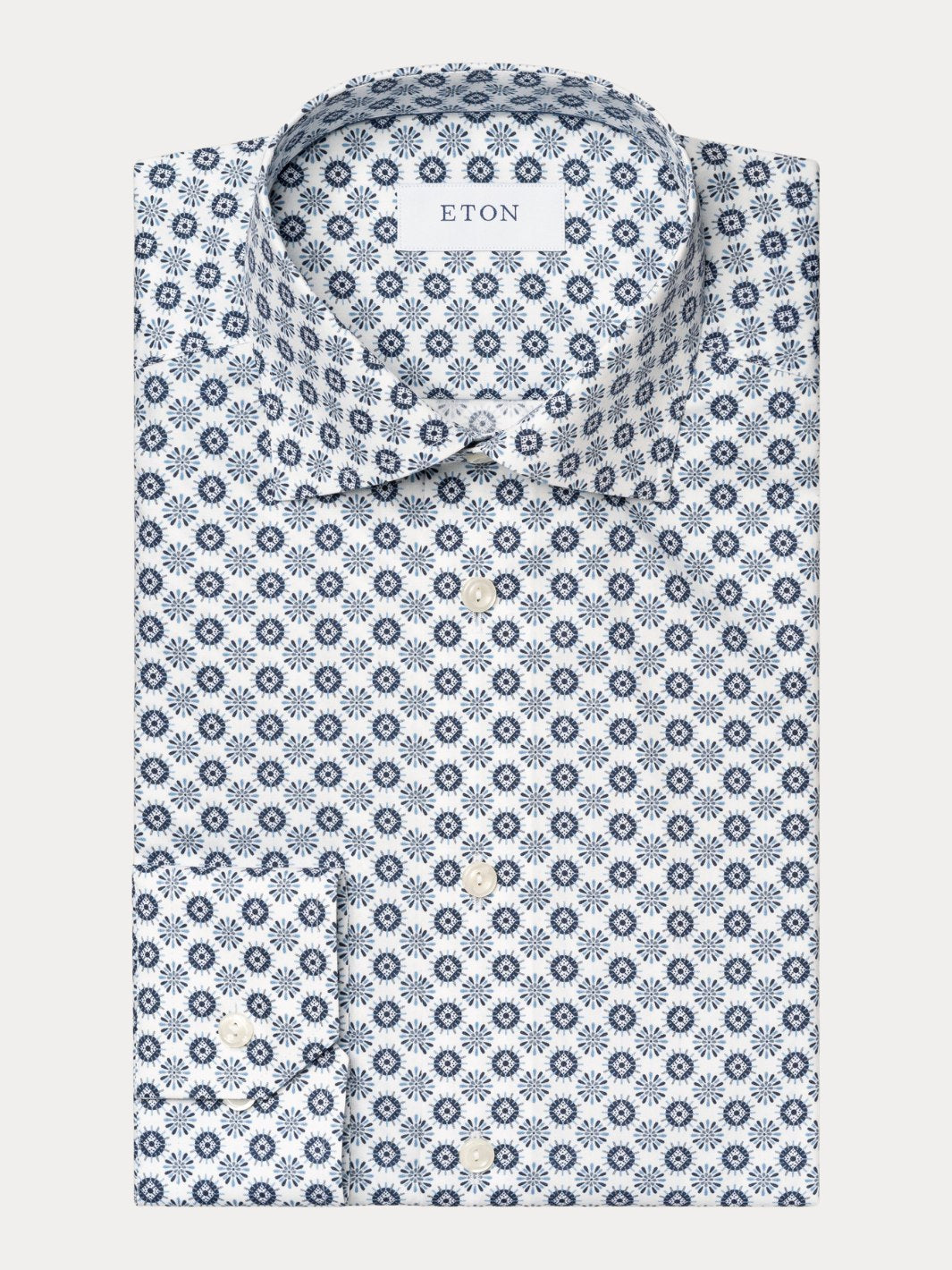 SLIM FIT GEOMETRIC SIGNATURE TWILL SHIRT