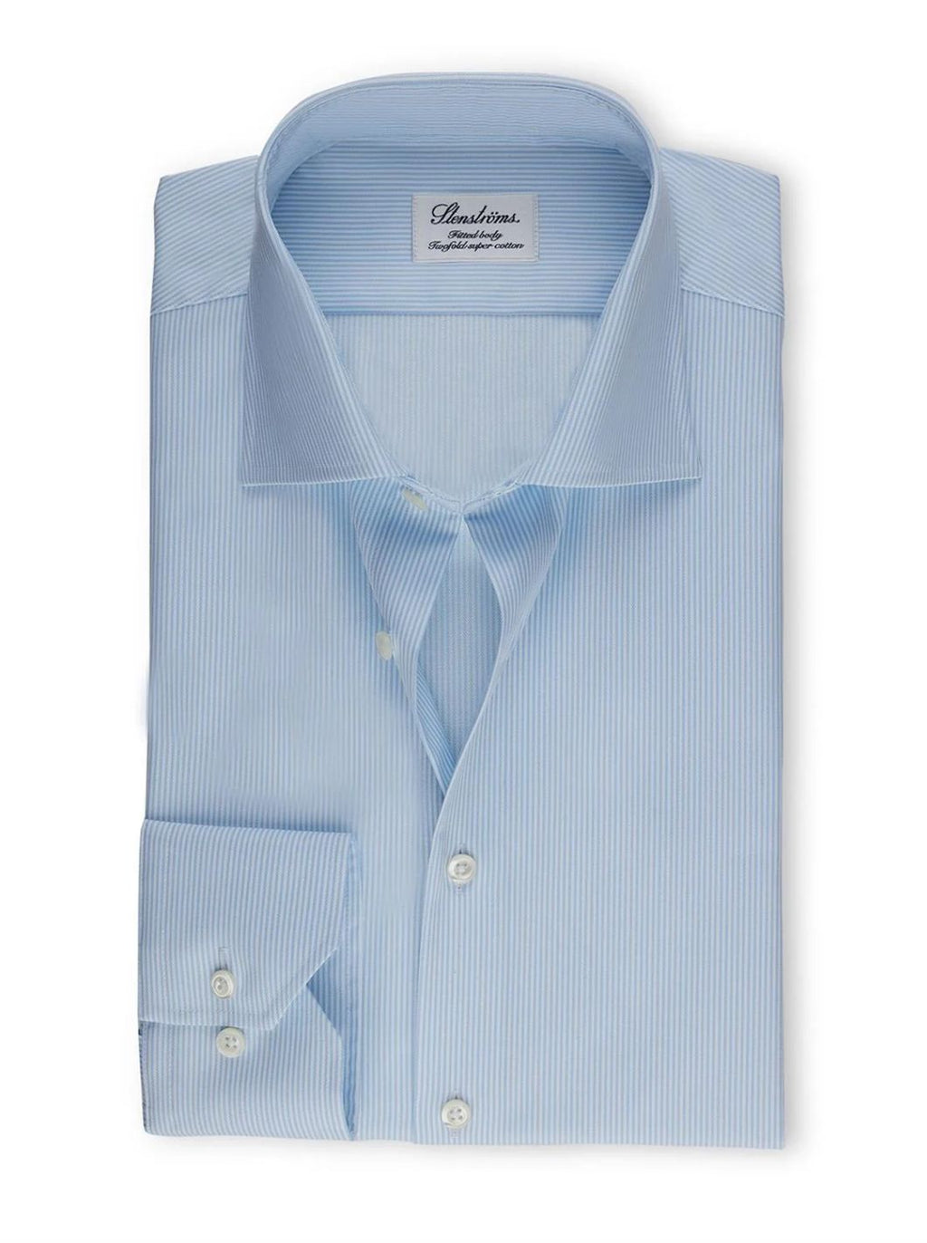 FITTED BODY PINSTRIPED LIGHT BLUE SKJORTE