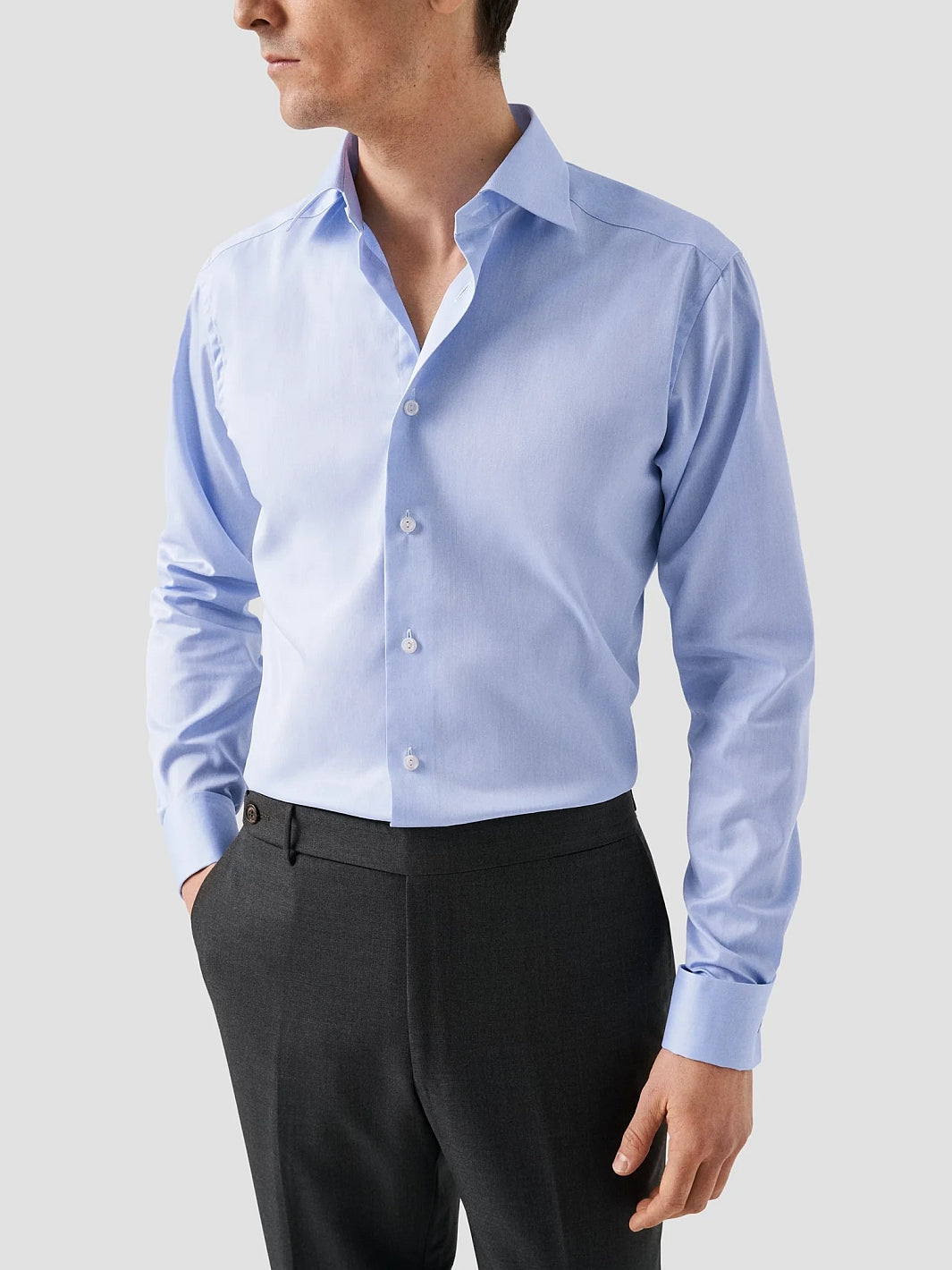 SLIM DOBBEL MANSJETT SIGNATURE TWILL SKJORTE