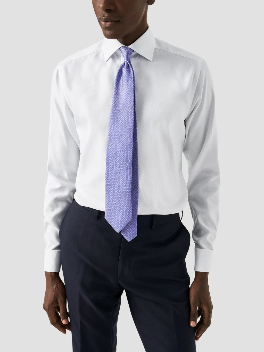 SLIM DOBBEL MANSJETT TEXTURE TWILL SKJORTE