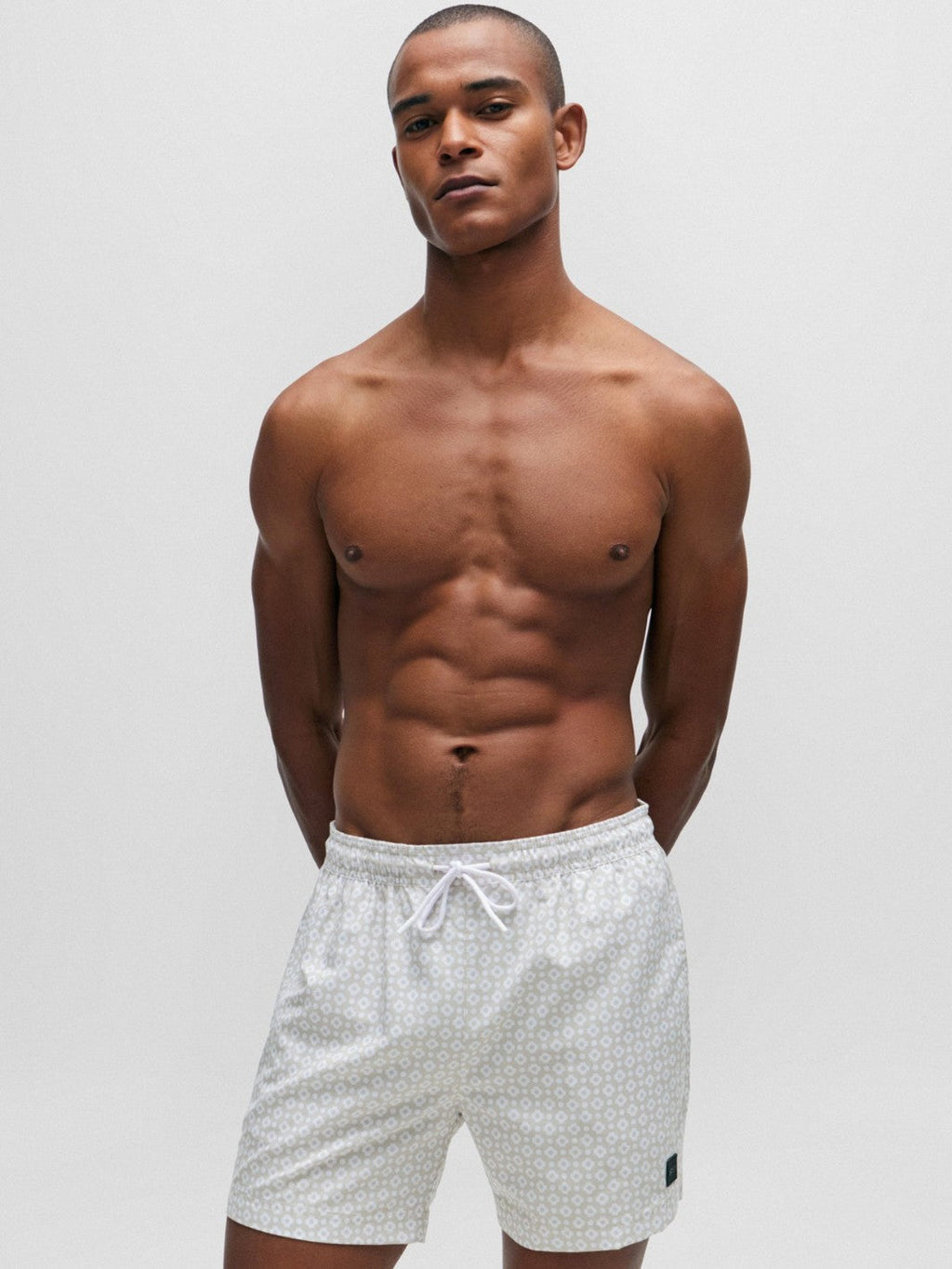 MICRO-PRINT QUICK-DRYING SWIM SHORTS