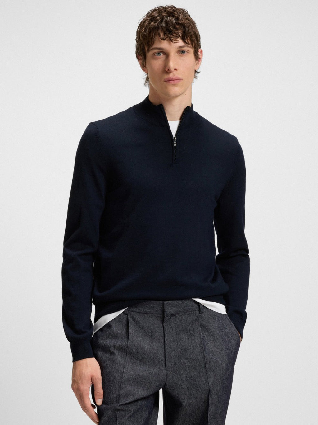 ZIP-NECK SWEATER