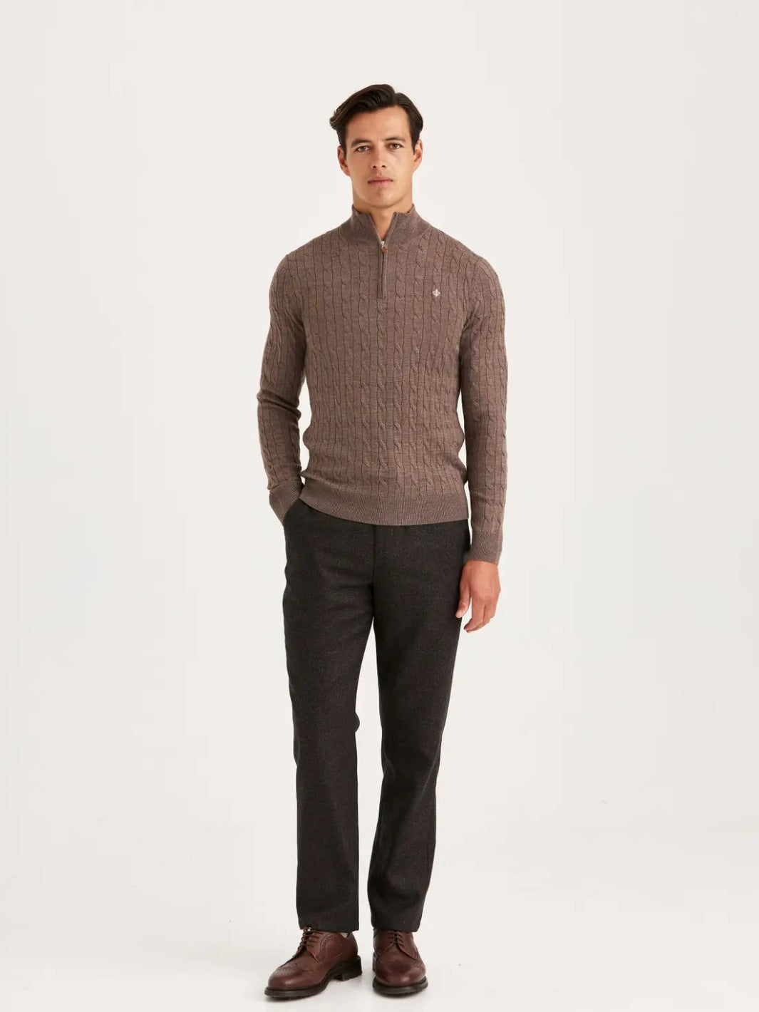 MERINO CABLE JOHN ZIP