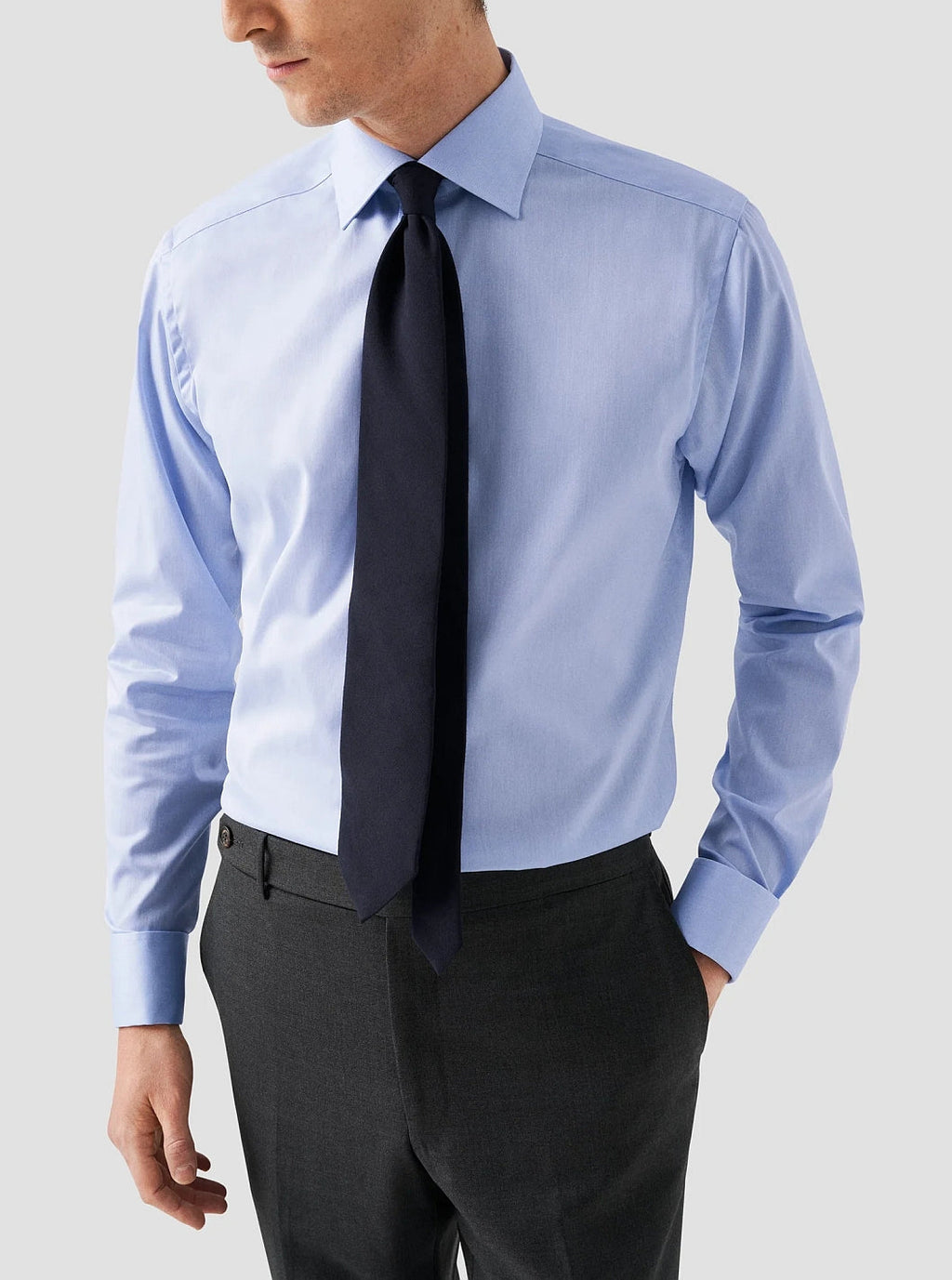 SLIM DOBBEL MANSJETT SIGNATURE TWILL SKJORTE