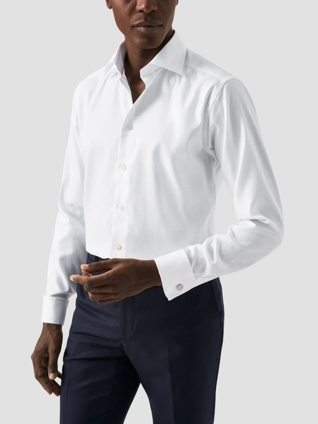 SLIM DOBBEL MANSJETT TEXTURE TWILL SKJORTE