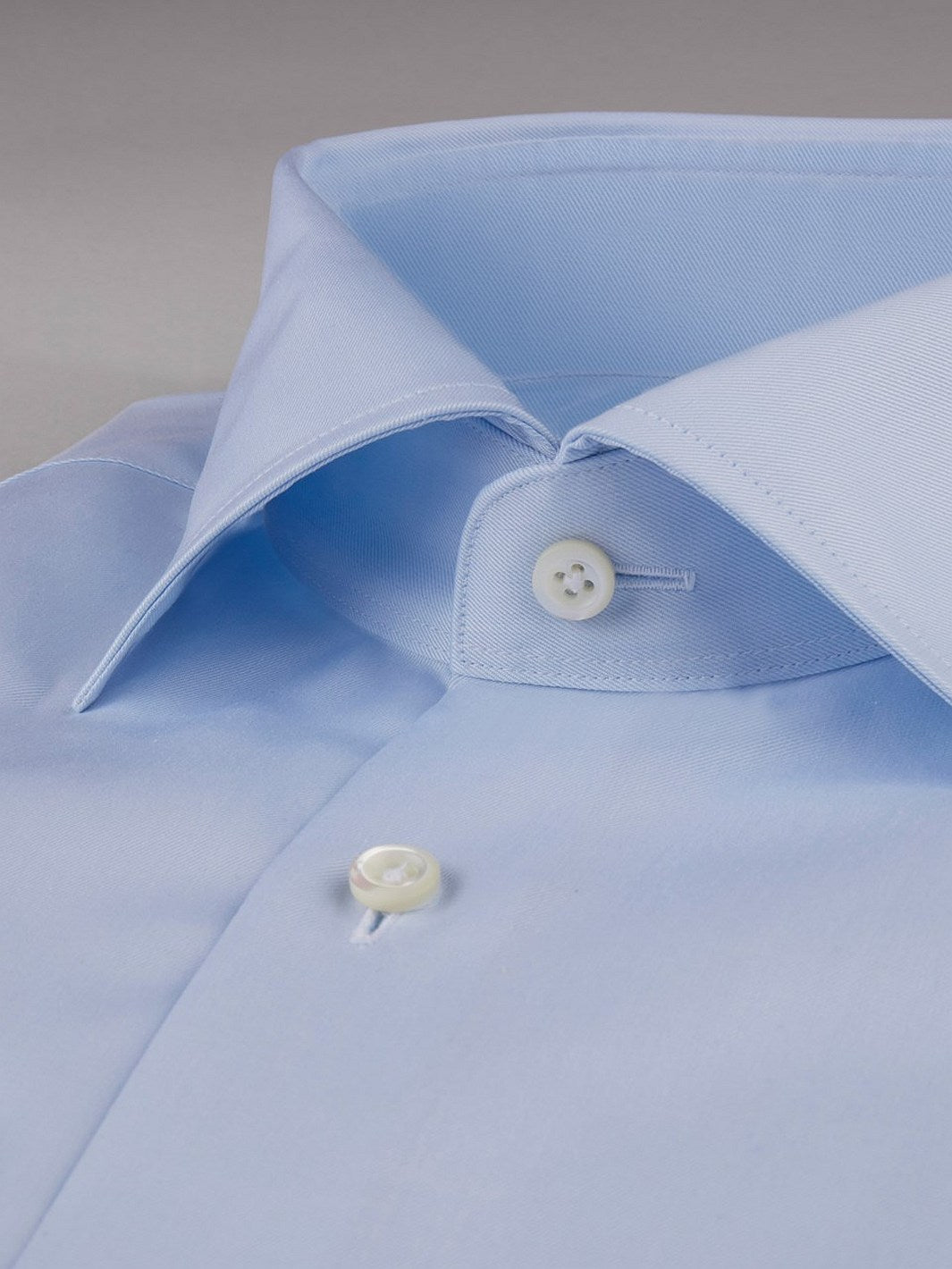 SLIMLINE BLUE TWILL SHIRT FRENCH CUFFS