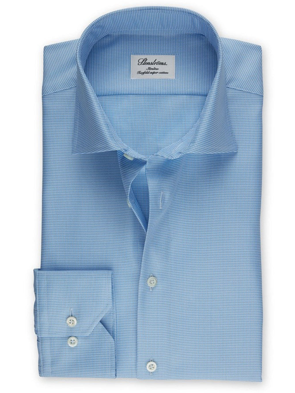 SLIMLINE BLUE HOUNDSTOOTH SKJORTE