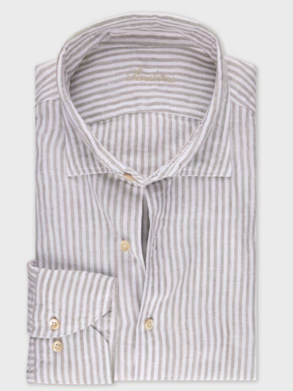 FITTED STRIPED LINEN SHIRT
