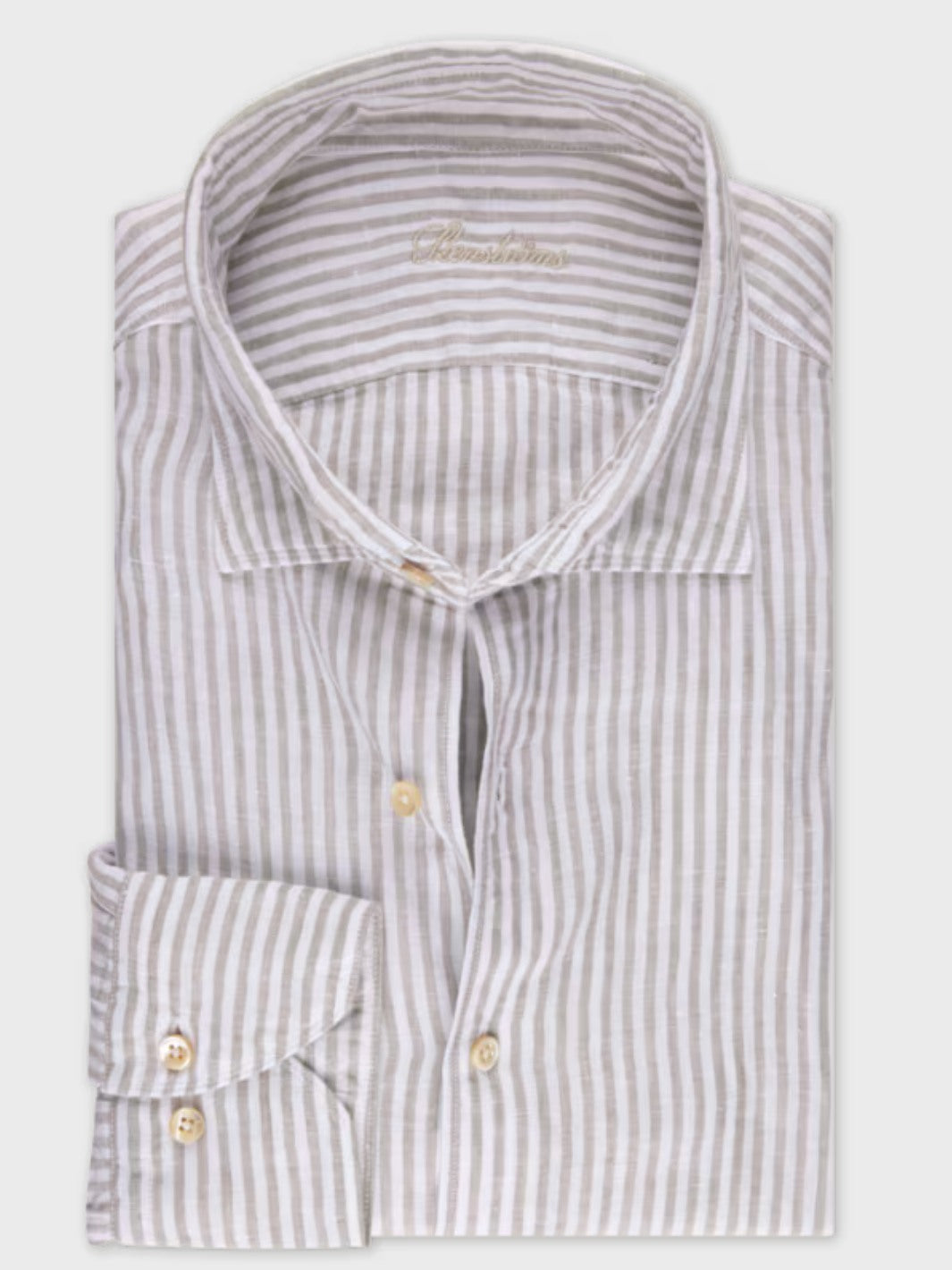 FITTED STRIPED LINEN SHIRT