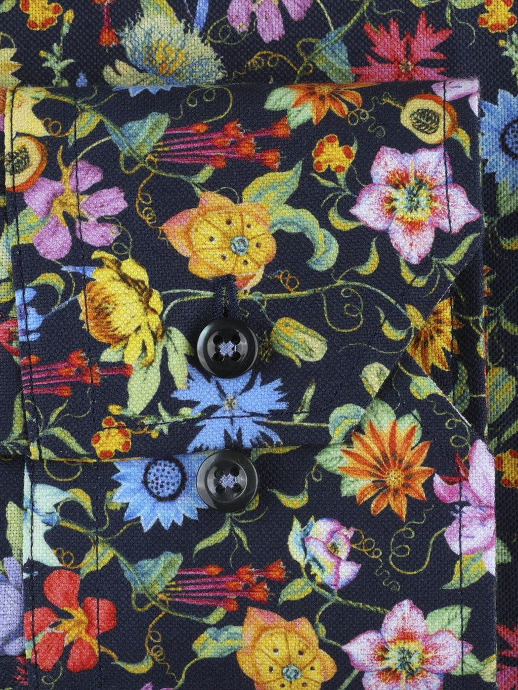 SLIMLINE NAVY FLORAL OXFORD SKJORTE