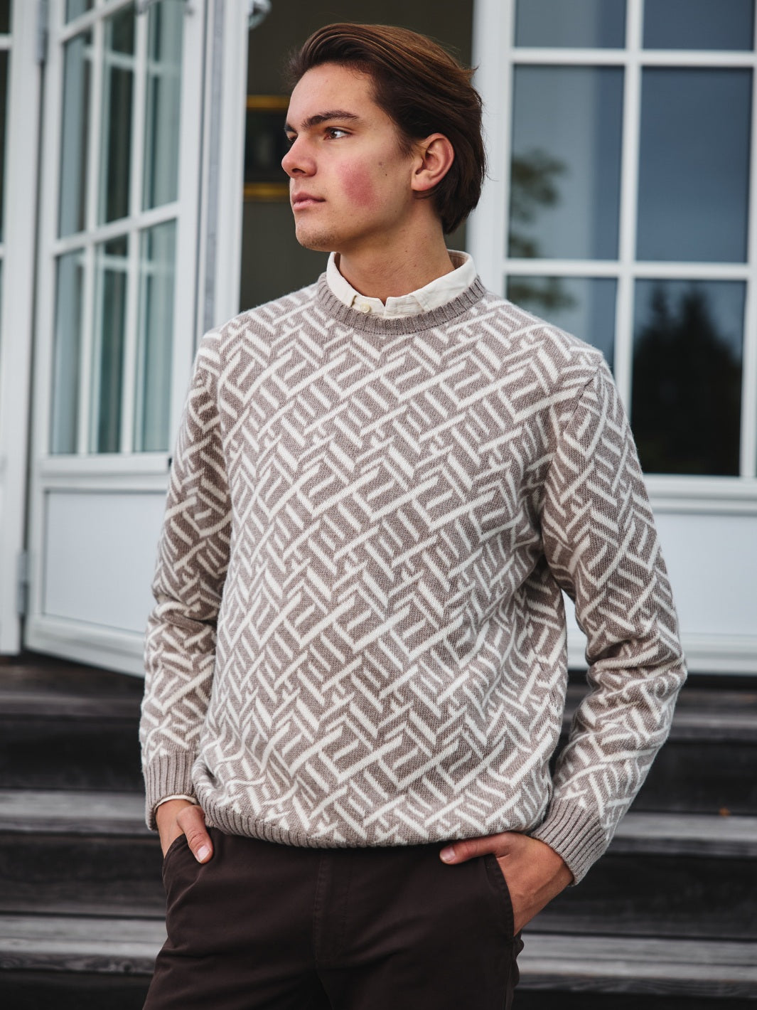 PATTERNED MERINO SWEATER