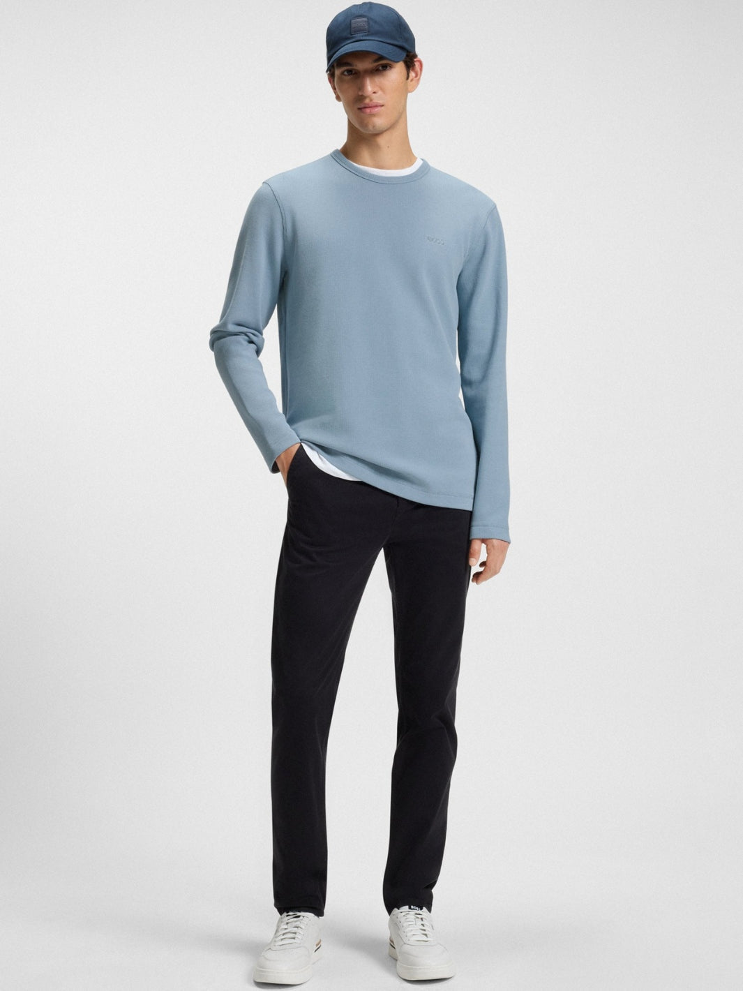 COTTON WAFFLE SWEATER
